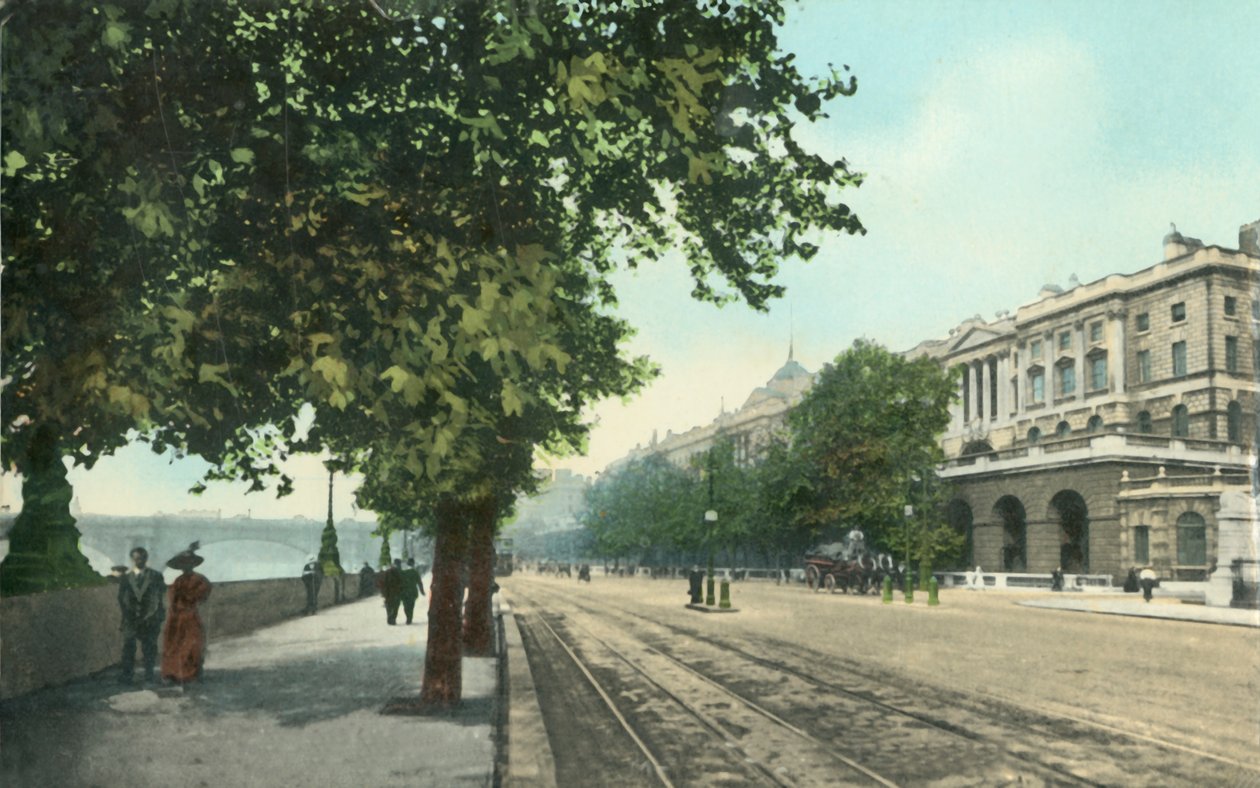 The Tamham Embankment e Somerset House, Londres, c1915. de Unbekannt