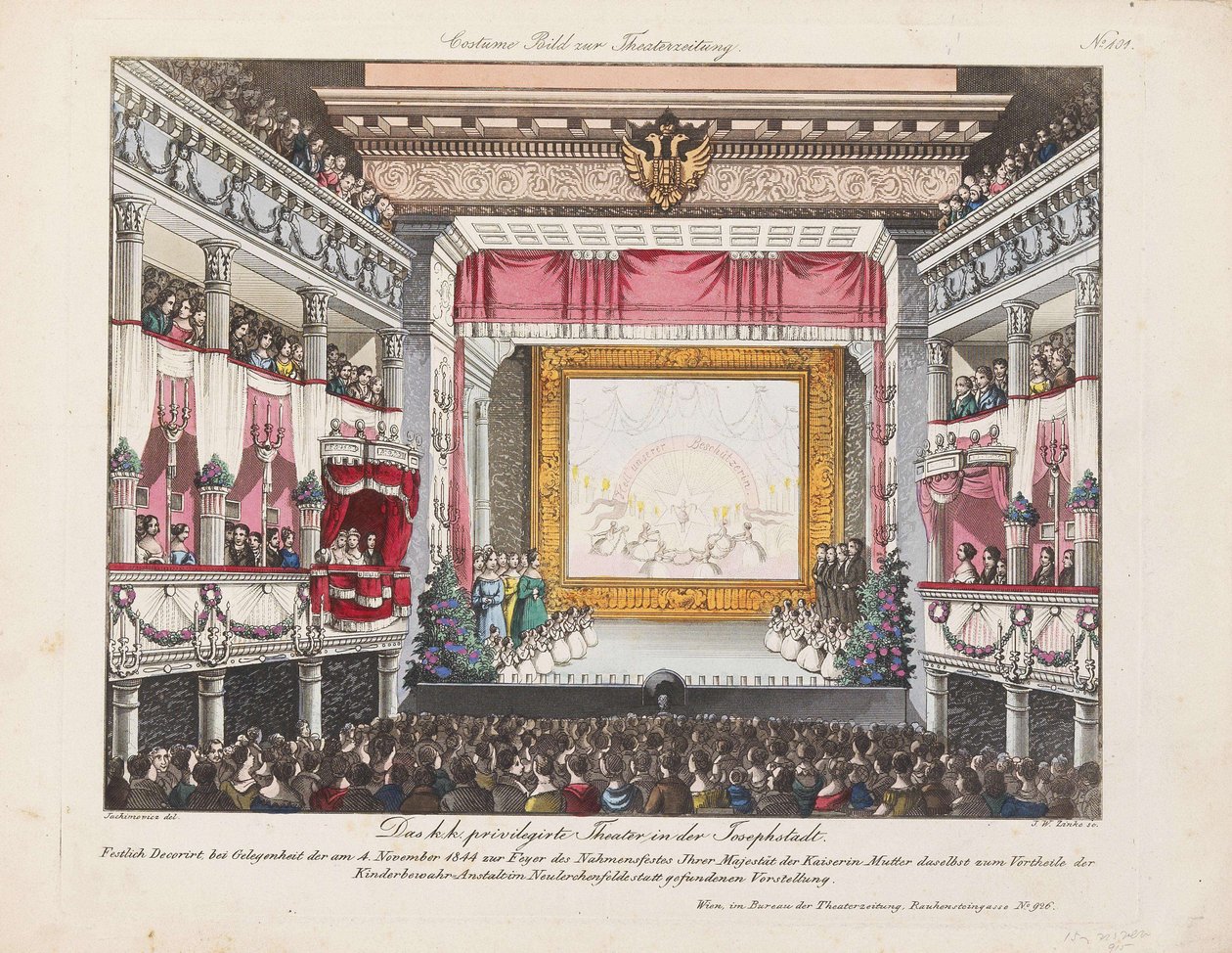 O Teatro em der Josefstadt, 1844. de Unbekannt