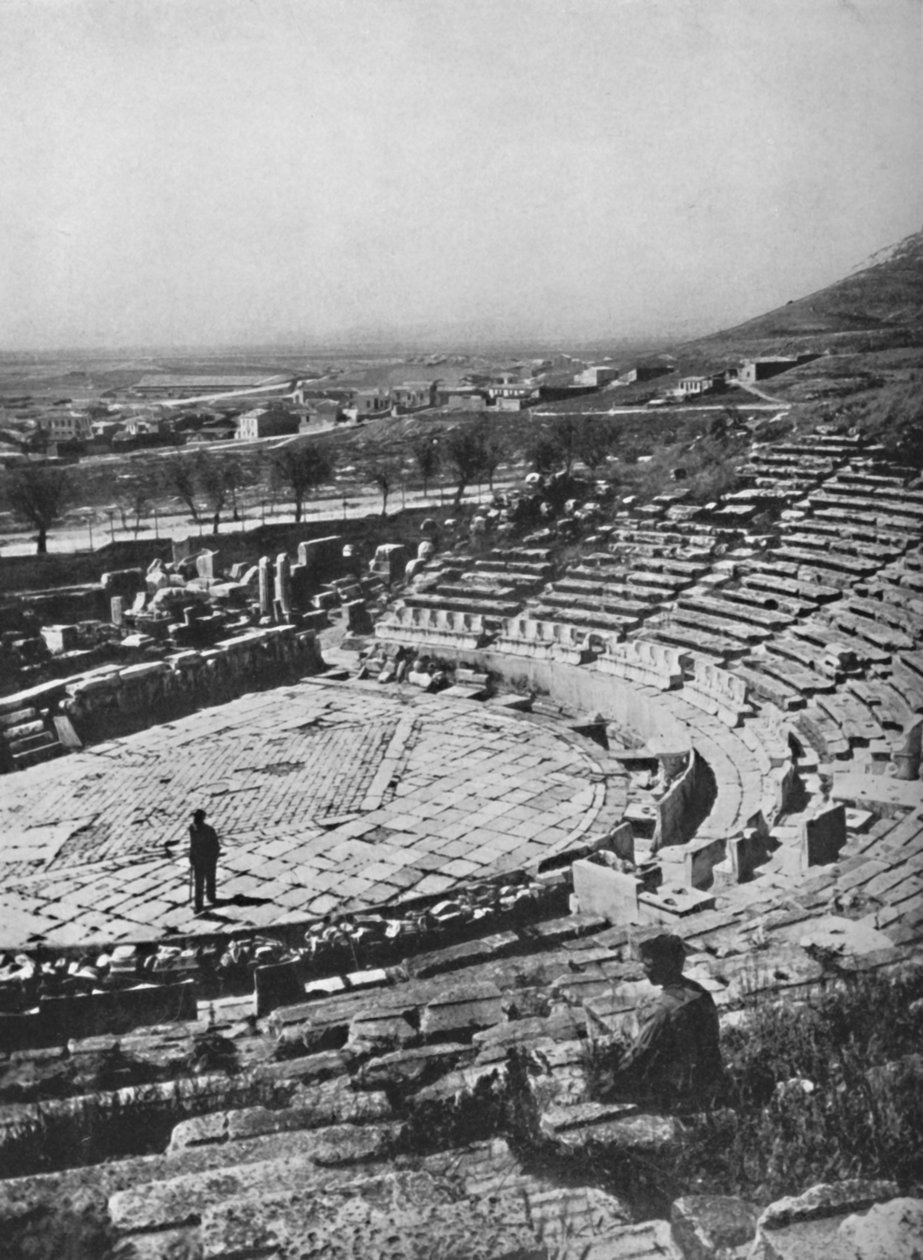 O Teatro de Dionísio, na encosta sul da Acrópole, 1913 de Unbekannt