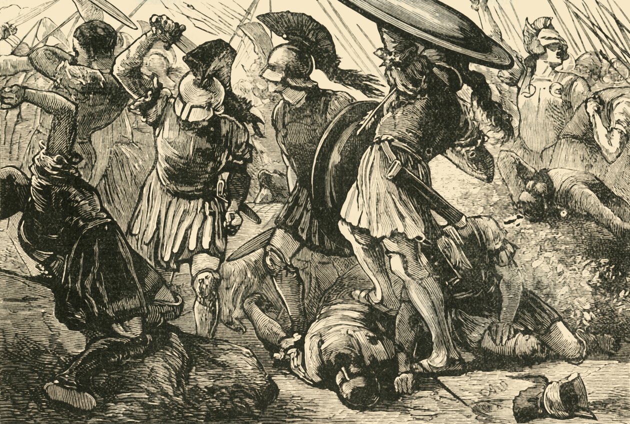 Thebans e macedônios em Chaeronea, 1890. de Unbekannt