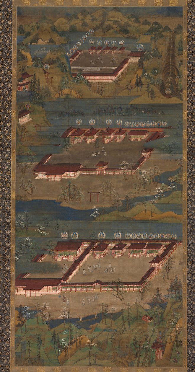 Os três santuários sagrados em Kumano: Kumano Mandala, c. 1300 de Unbekannt