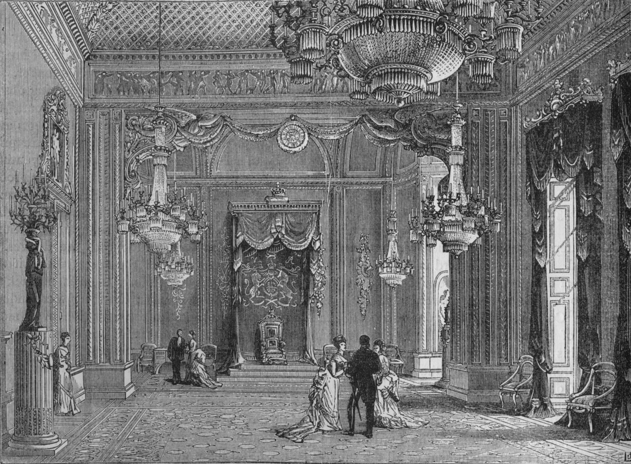 A sala do trono, Palácio de Buckingham, Westminster, Londres, c1875 1878 de Unbekannt