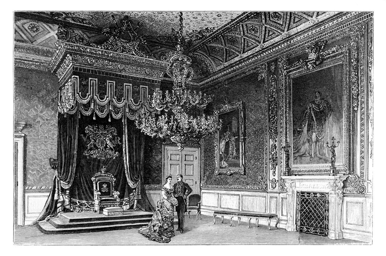 A sala do trono, Palácio de St Jamess, Londres, c1888 de Unbekannt