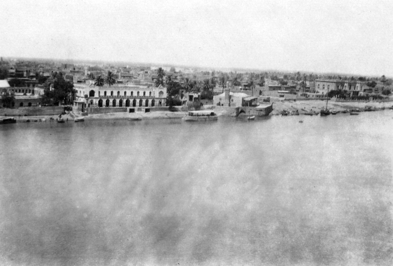 O rio Tigre do 31º hospital geral britânico, Bagdá, Mesopotâmia, Primeira Guerra Mundial, 1918 de Unbekannt