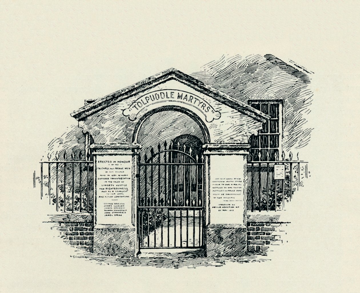 O Memorial Tolpuddle na Capela Metodista de Tolpuddle, 1934 de Unbekannt