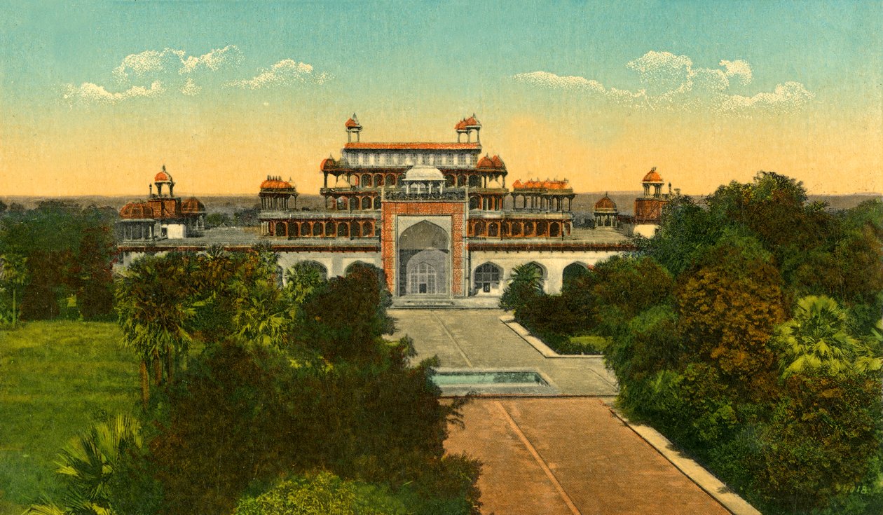 O túmulo de Akbar, o grande apelido Sikandra, Agra, c1910. de Unbekannt