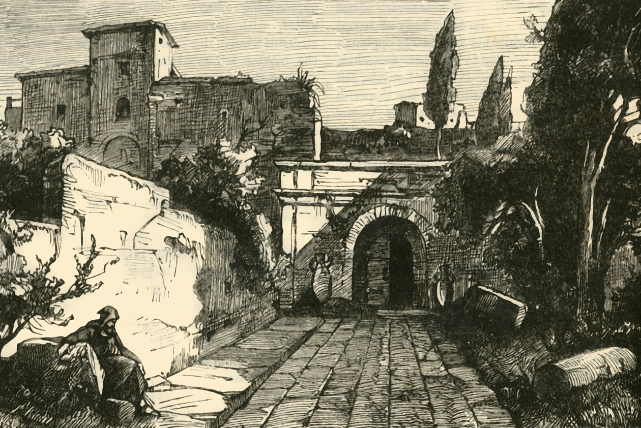 O túmulo dos cipós em Roma, 1890. de Unbekannt