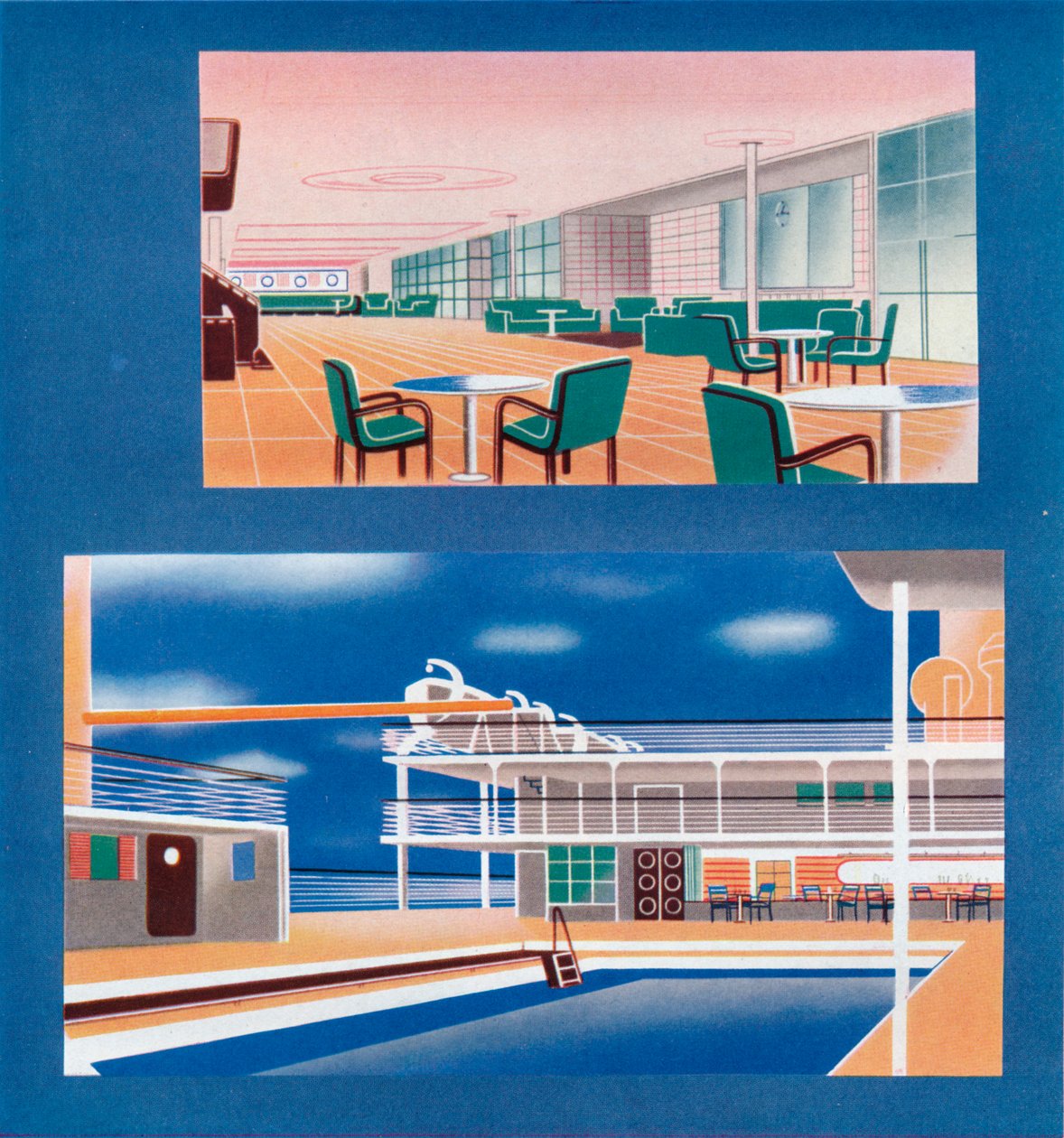 Lounge turístico e banho de natação do RMS Orion, 1935 de Unbekannt
