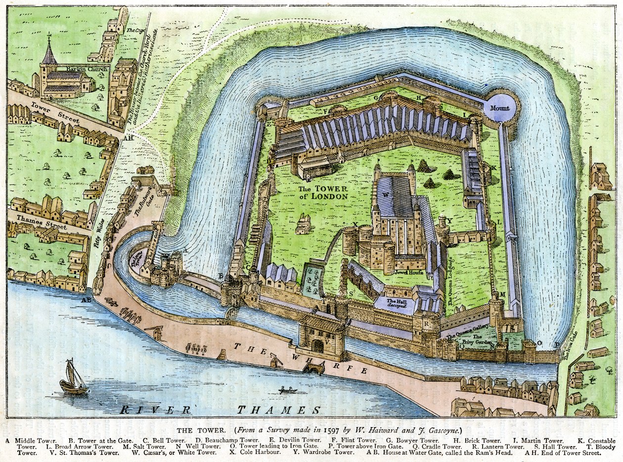 A torre, Londres, século XIX de Unbekannt