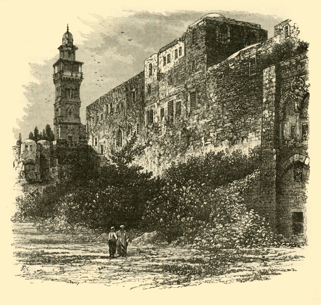 A torre de Antonia, Jerusalém, 1890. de Unbekannt