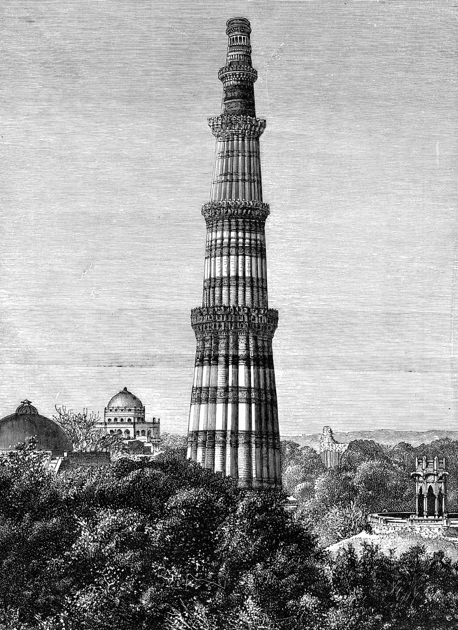 A torre de Kutar, Delhi, Índia, 1895 de Unbekannt