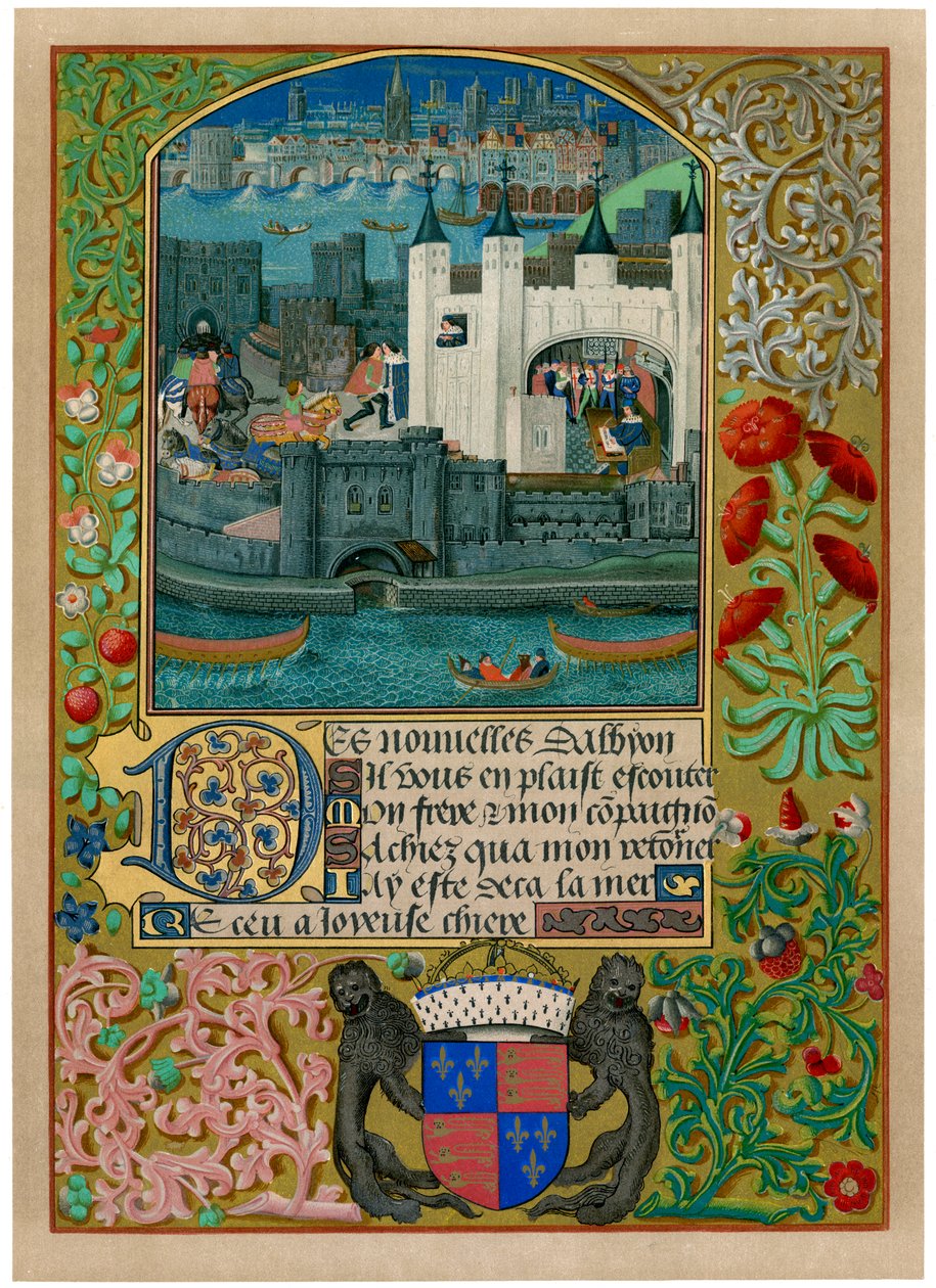 A torre de Londres com a ponte de Londres, c1500, c1901 de Unbekannt