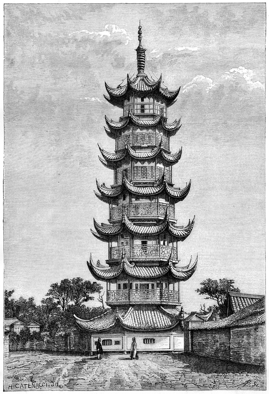 A torre de Long-Hua, Xangai, China, 1895 de Unbekannt