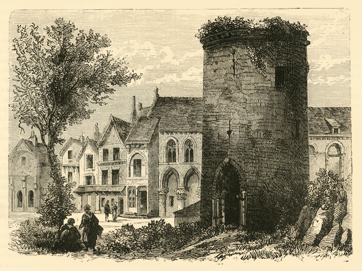 A torre de Louis DOutremer em Laon, destruída em 1831, 1890. de Unbekannt