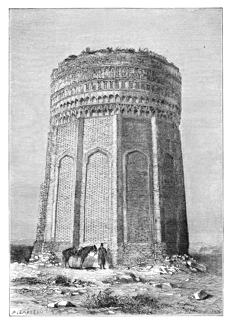 A torre de Meimandan, Pérsia Irã, 1895 de Unbekannt
