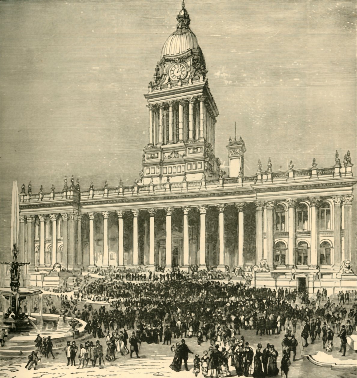 A prefeitura: uma apresentação de banda ao ar livre, 1898. de Unbekannt