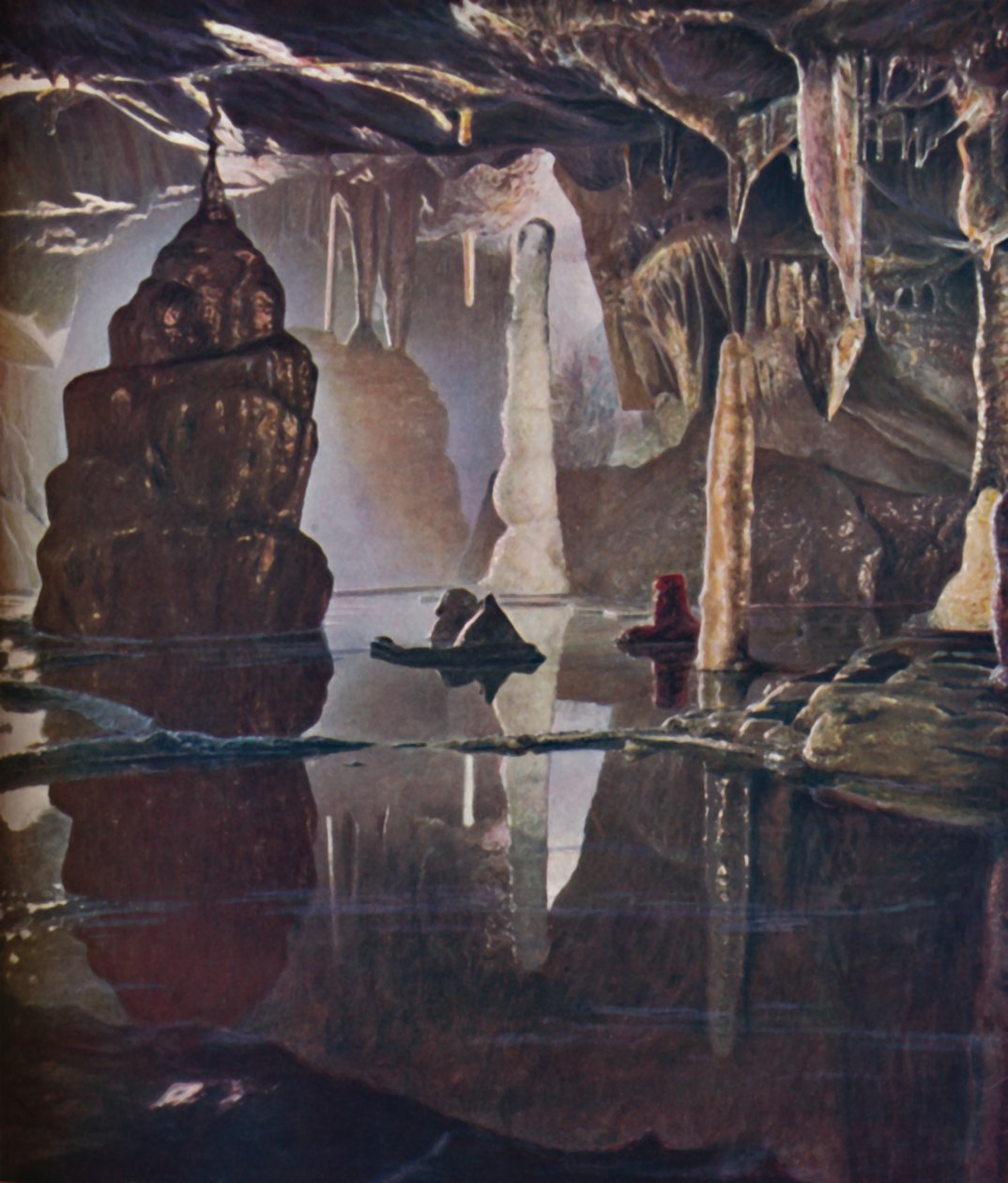A cena da transformação na caverna de Coxs em Cheddar, c1935 de Unbekannt