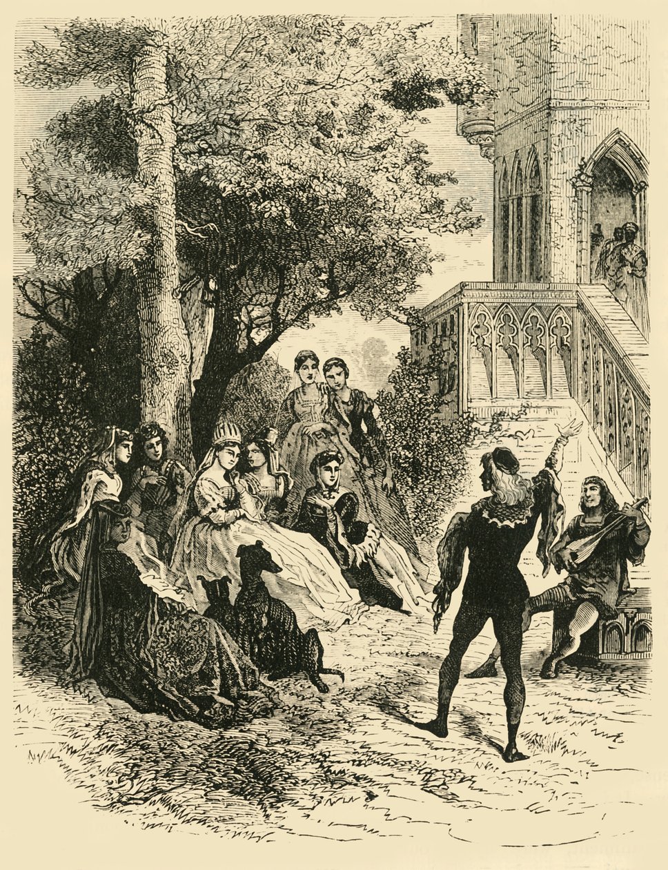 O Trouvere Adenes na corte da rainha Marie de Brabant, 1274-1285, 1890. de Unbekannt