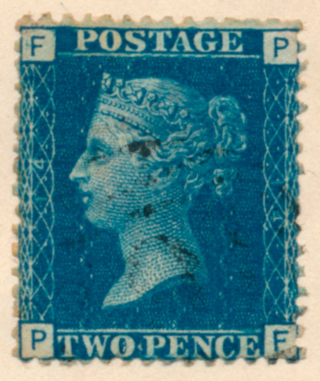 O selo azul de dois centavos ou o azul de dois centavos, década de 1840 de Unbekannt