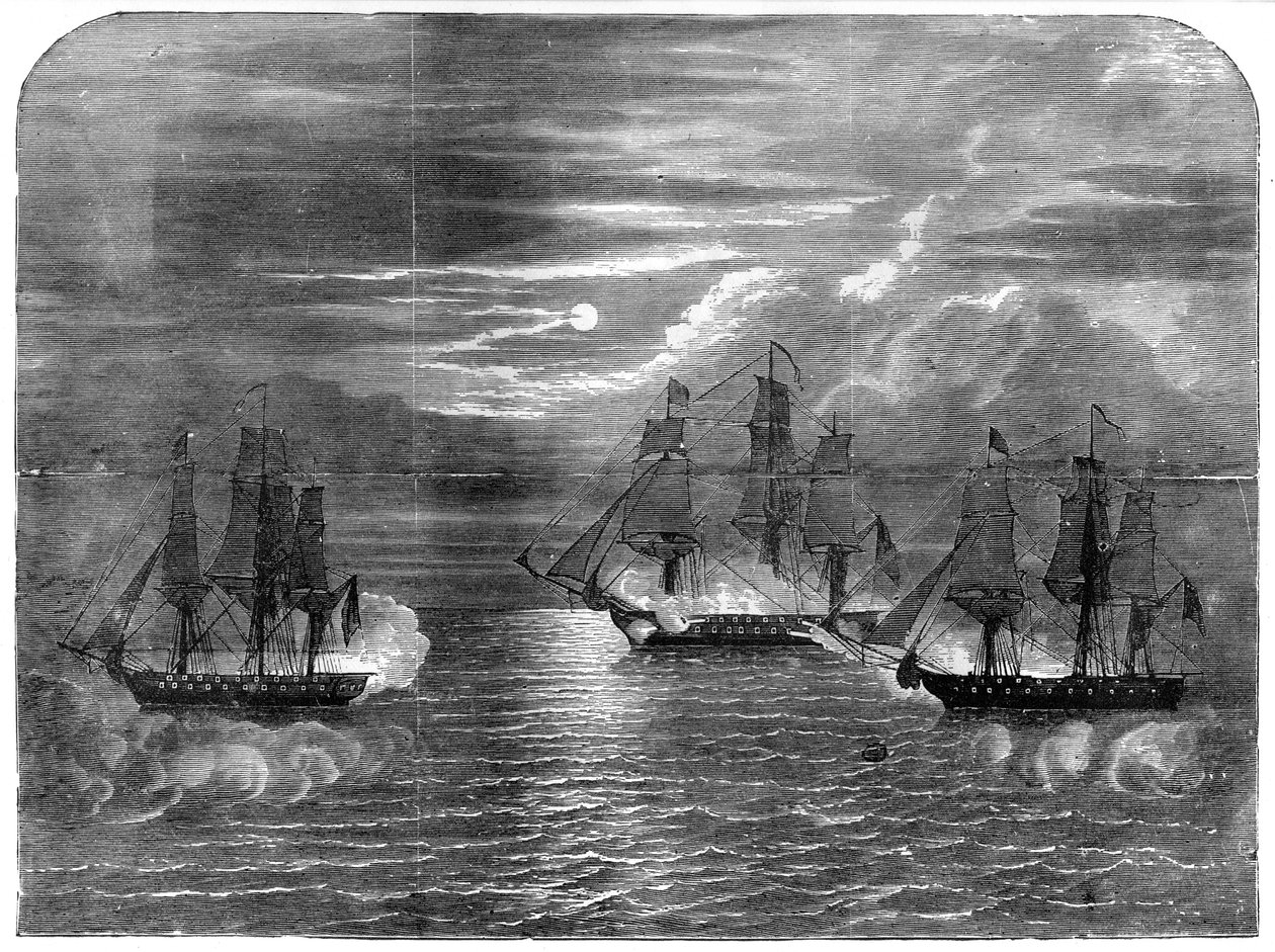 A Constituição USS capturando o Cyane e Levant, 1815, 1872 de Unbekannt