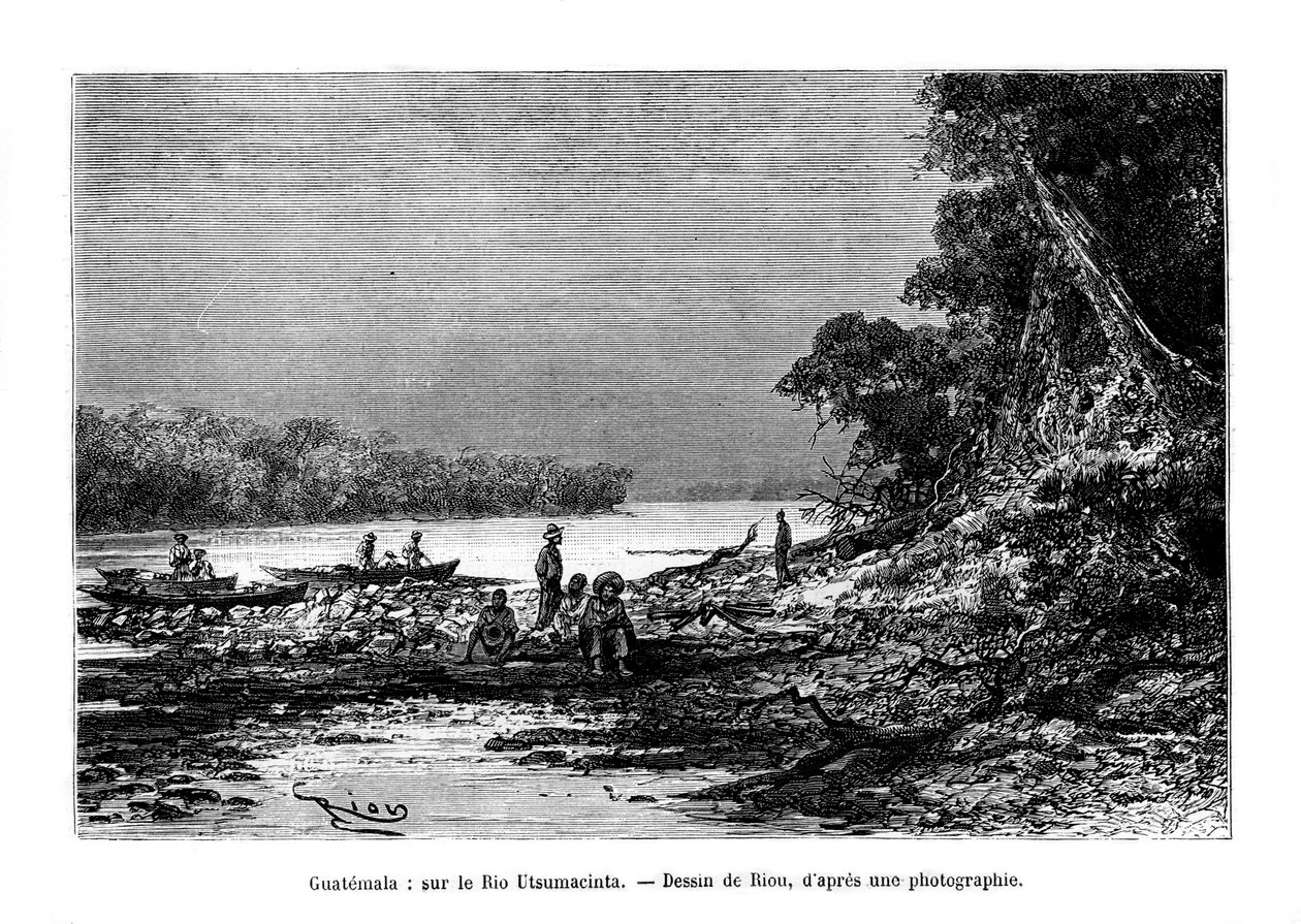 O rio Usumacinta, sudeste do México e noroeste da Guatemala, século XIX de Unbekannt
