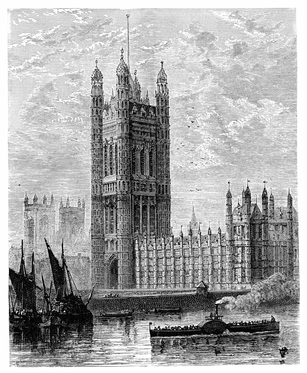 A Torre Victoria e as Casas do Parlamento, Londres, 1900 de Unbekannt
