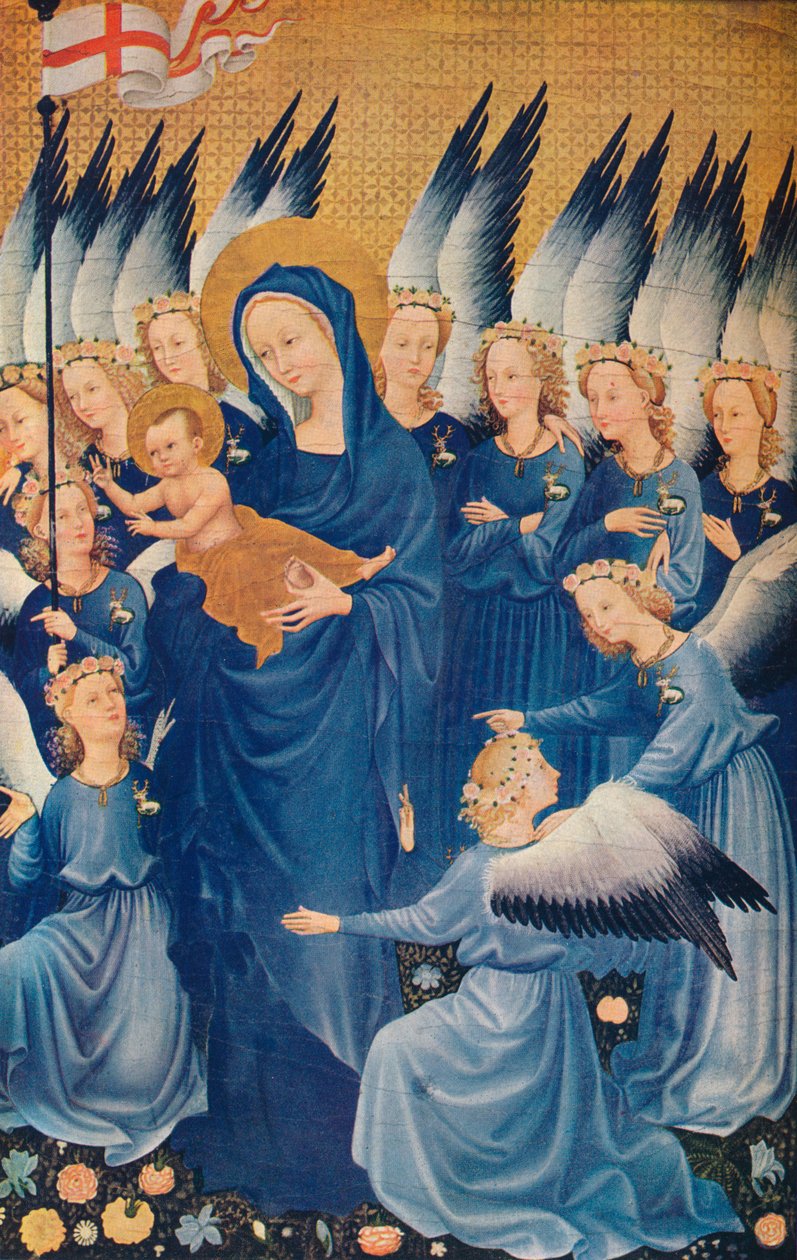 A Virgem e o Menino com Anjos: Folha do Díptico de Wilton, c1395. 1941 de Unbekannt