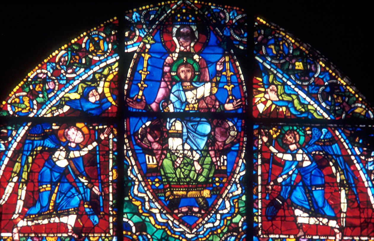 A Virgem e Cristo cercados por anjos, século XII de Unbekannt