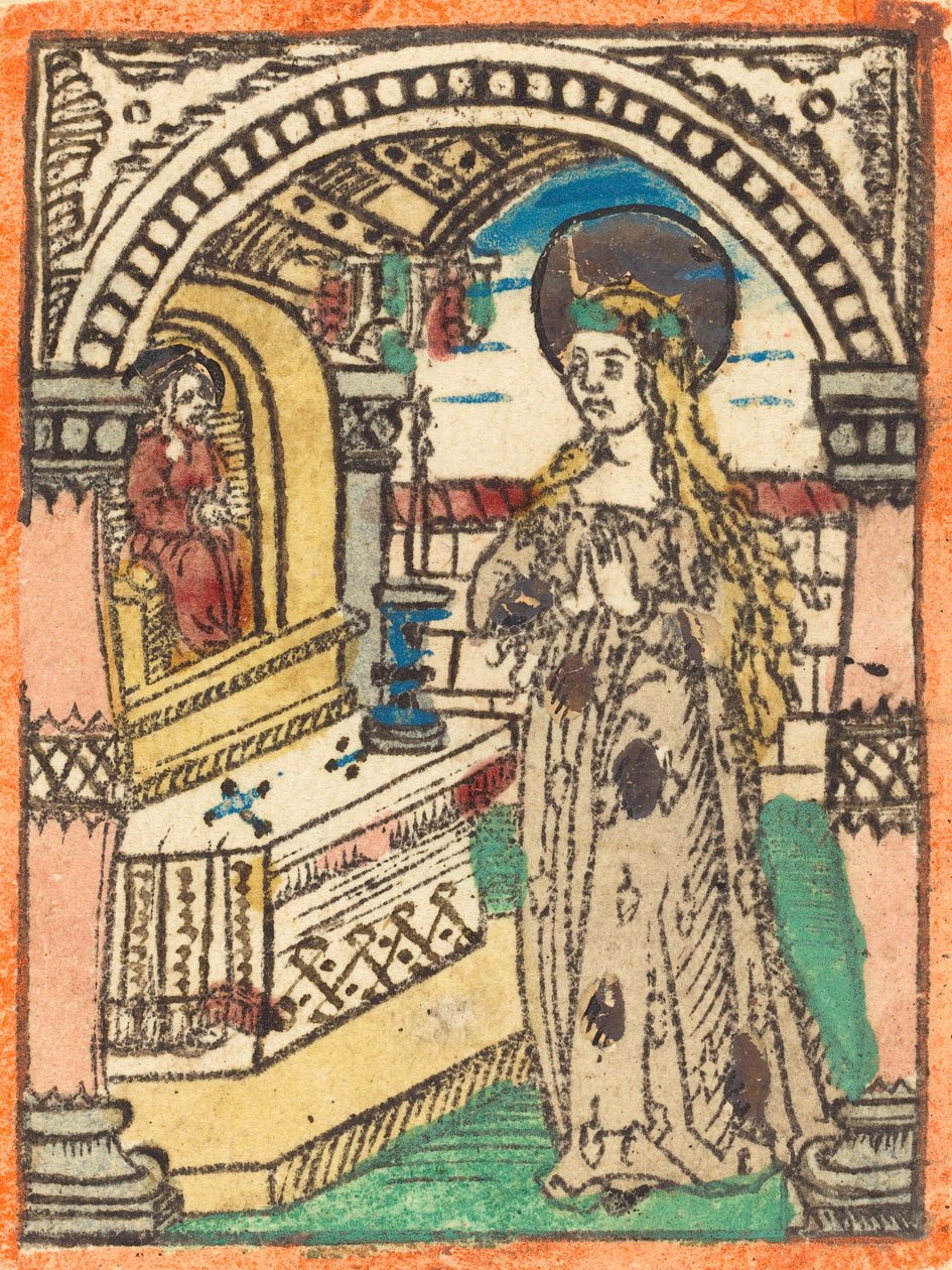 A Virgem em um manto bordado com espigas de milho, c. 14701480. de Unbekannt