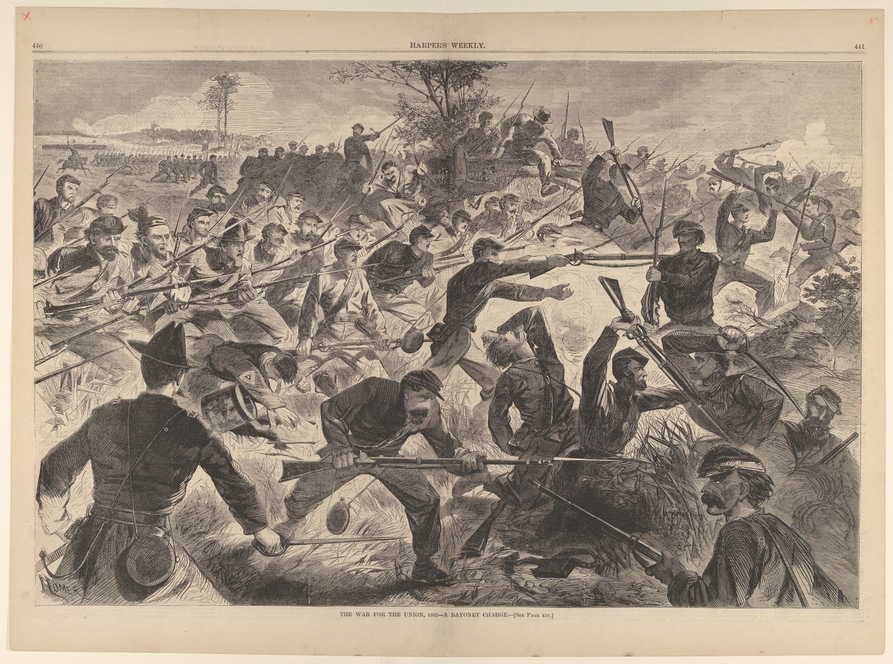 A guerra pela união, 1862 - A Bayonet Charge Harpers Weekly, vol. VII, 12 de julho de 1862. de Unbekannt
