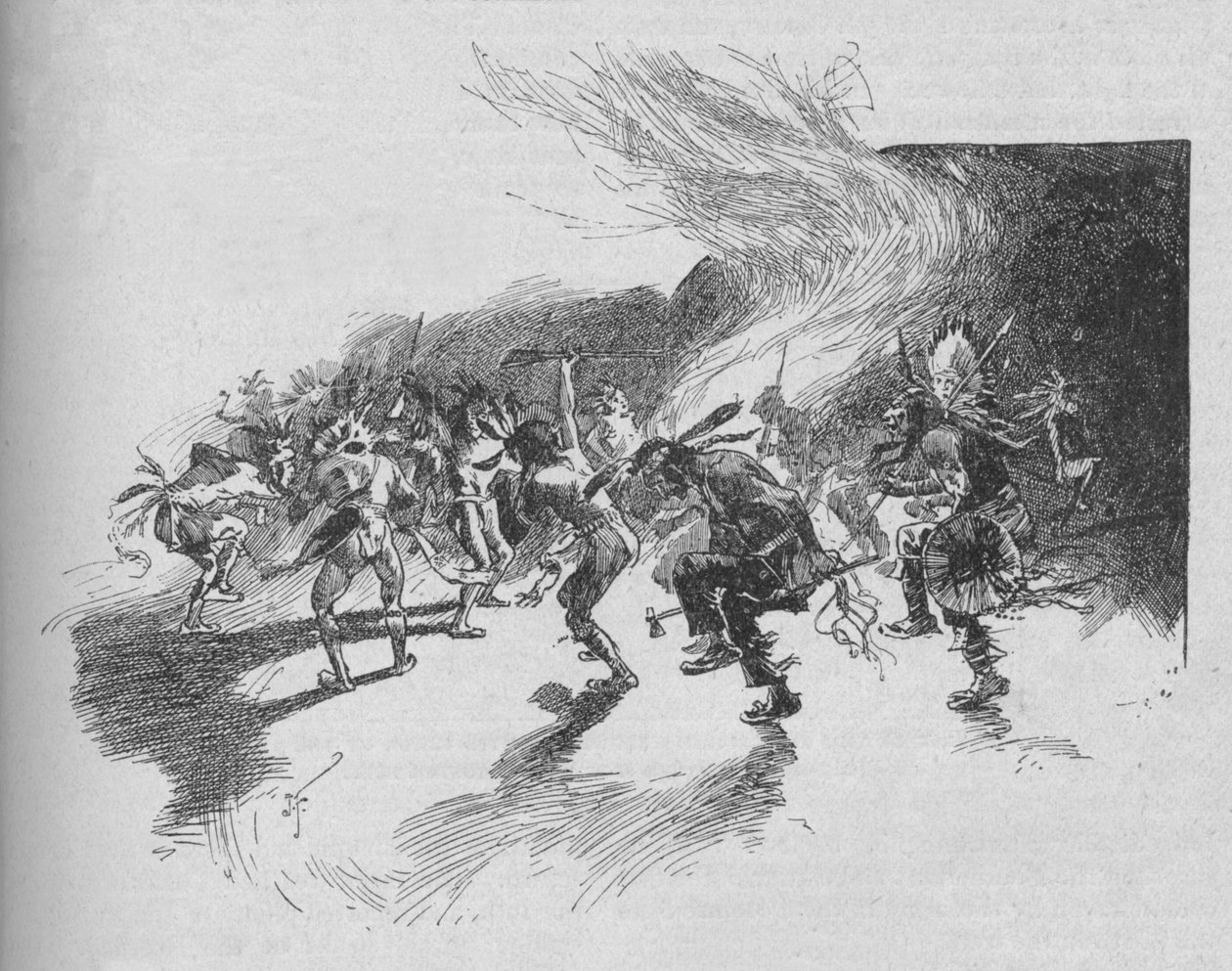 Os guerreiros dançaram a dança da guerra, 1902 de Unbekannt