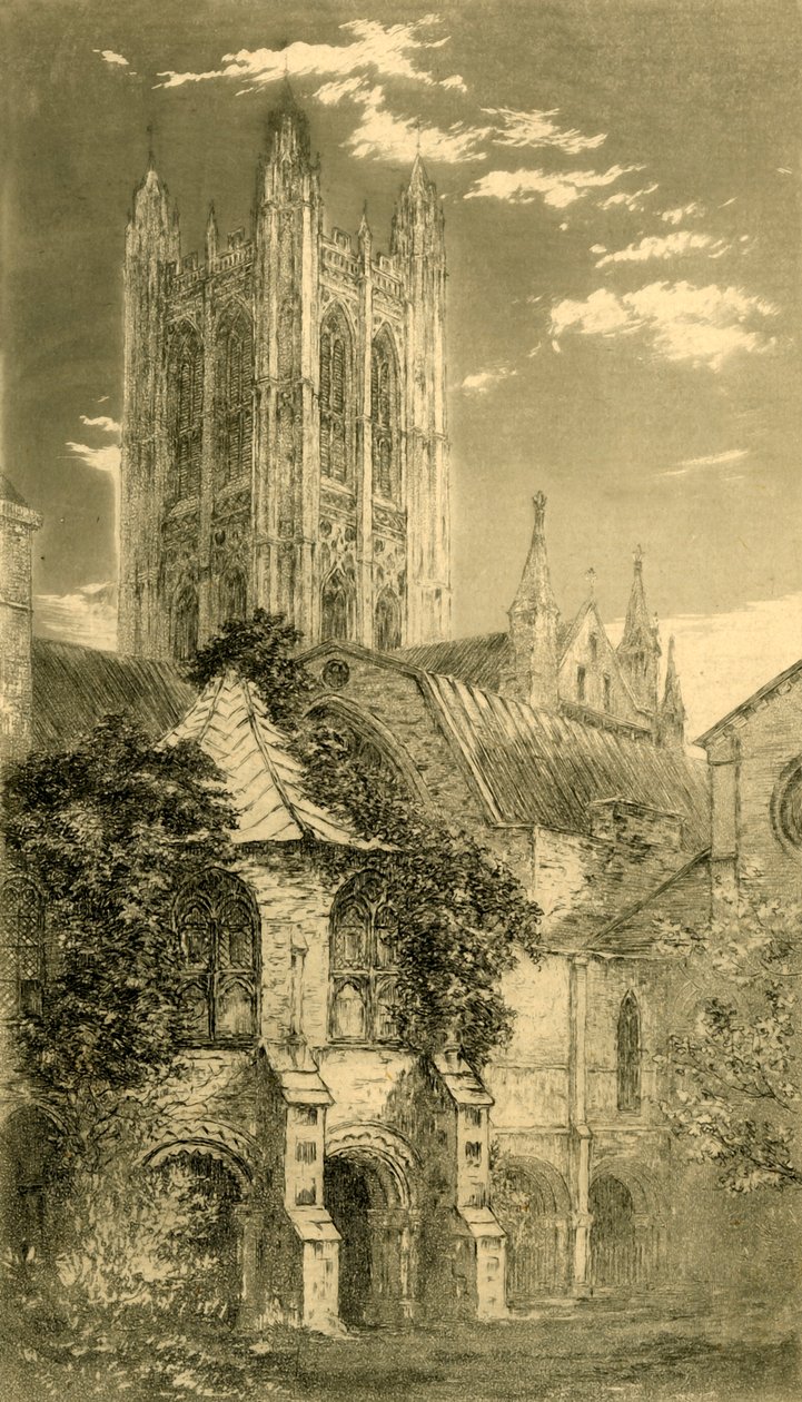 A torre de água, Catedral de Canterbury, Canterbury, Kent, 1885. de Unbekannt