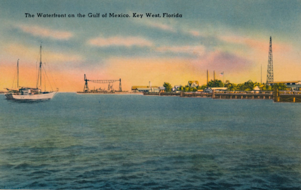 A orla marítima no Golfo do México, Key West, Flórida, c1940s de Unbekannt
