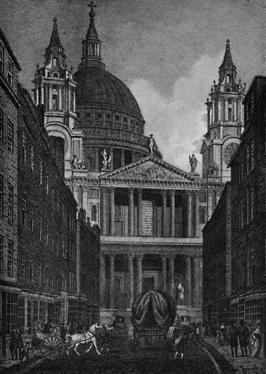 O extremo oeste da Catedral de São Paulo da rua Ludgate Ludgate Hill, 1907 de Unbekannt