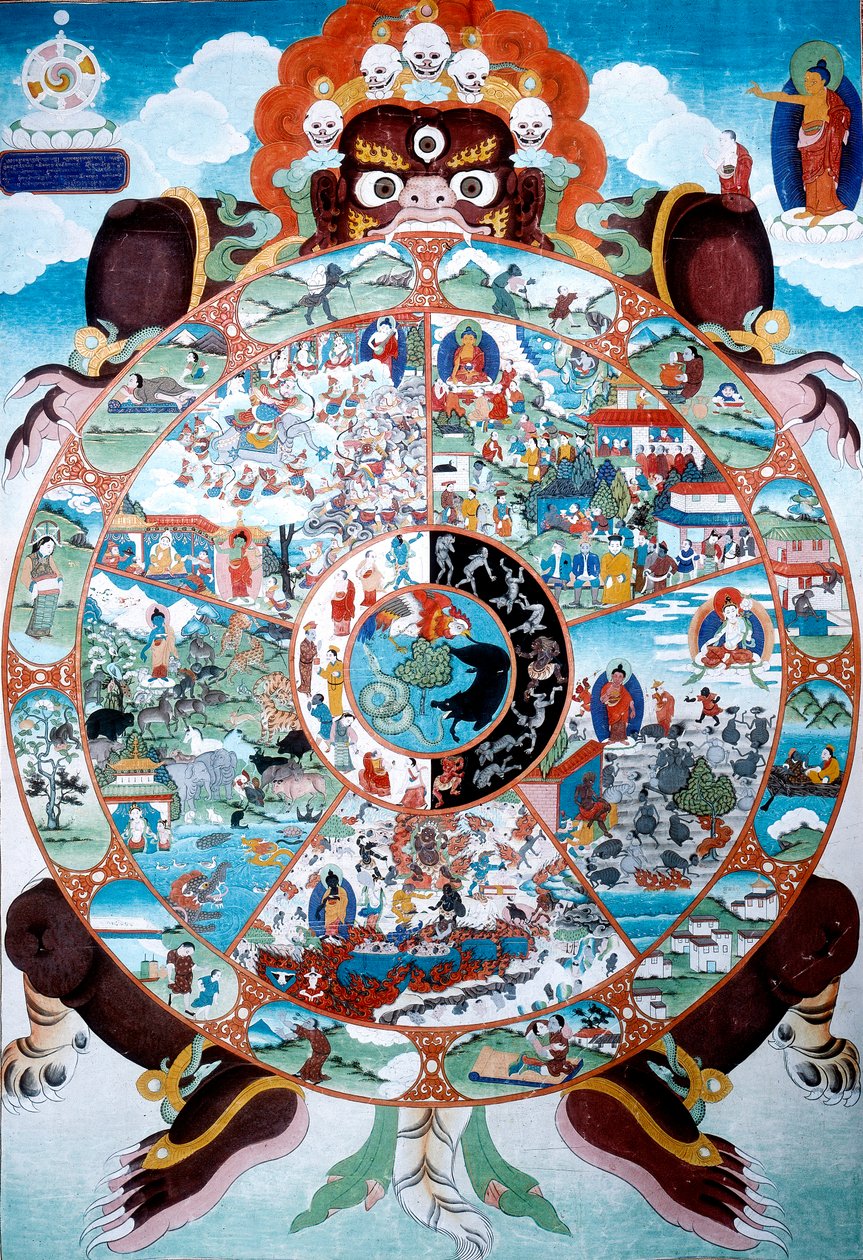 A Roda da Vida, Tibete, séculos XIX e XX de Unbekannt