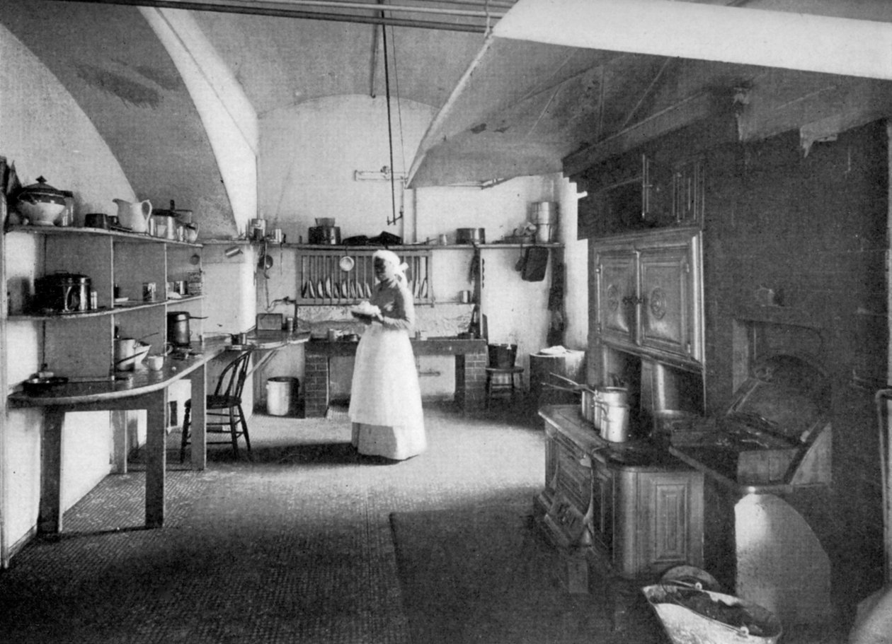 A cozinha da Casa Branca, Washington DC, EUA, 1908 de Unbekannt