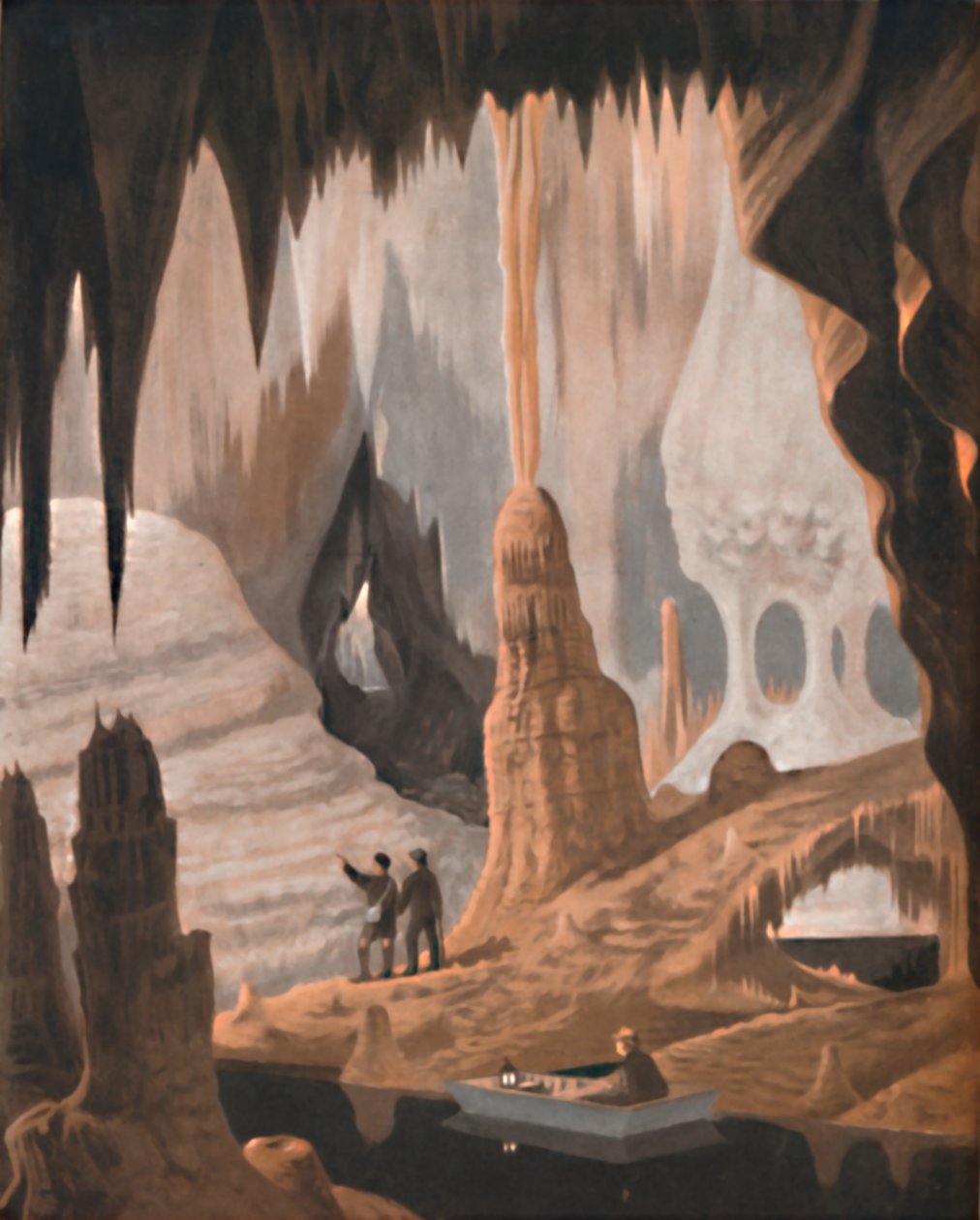 A maravilha e a beleza de uma caverna de estalactites, 1935 de Unbekannt