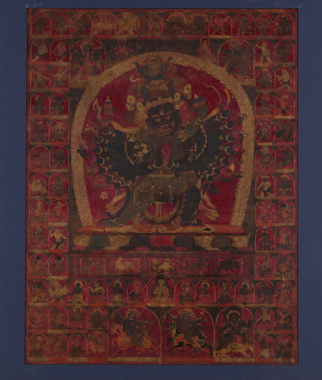 The Wrathful Bon Deity Walse Ngampa, Uma das Cinco Divindades Meditacionais da Fortaleza, no início do século XV. de Unbekannt