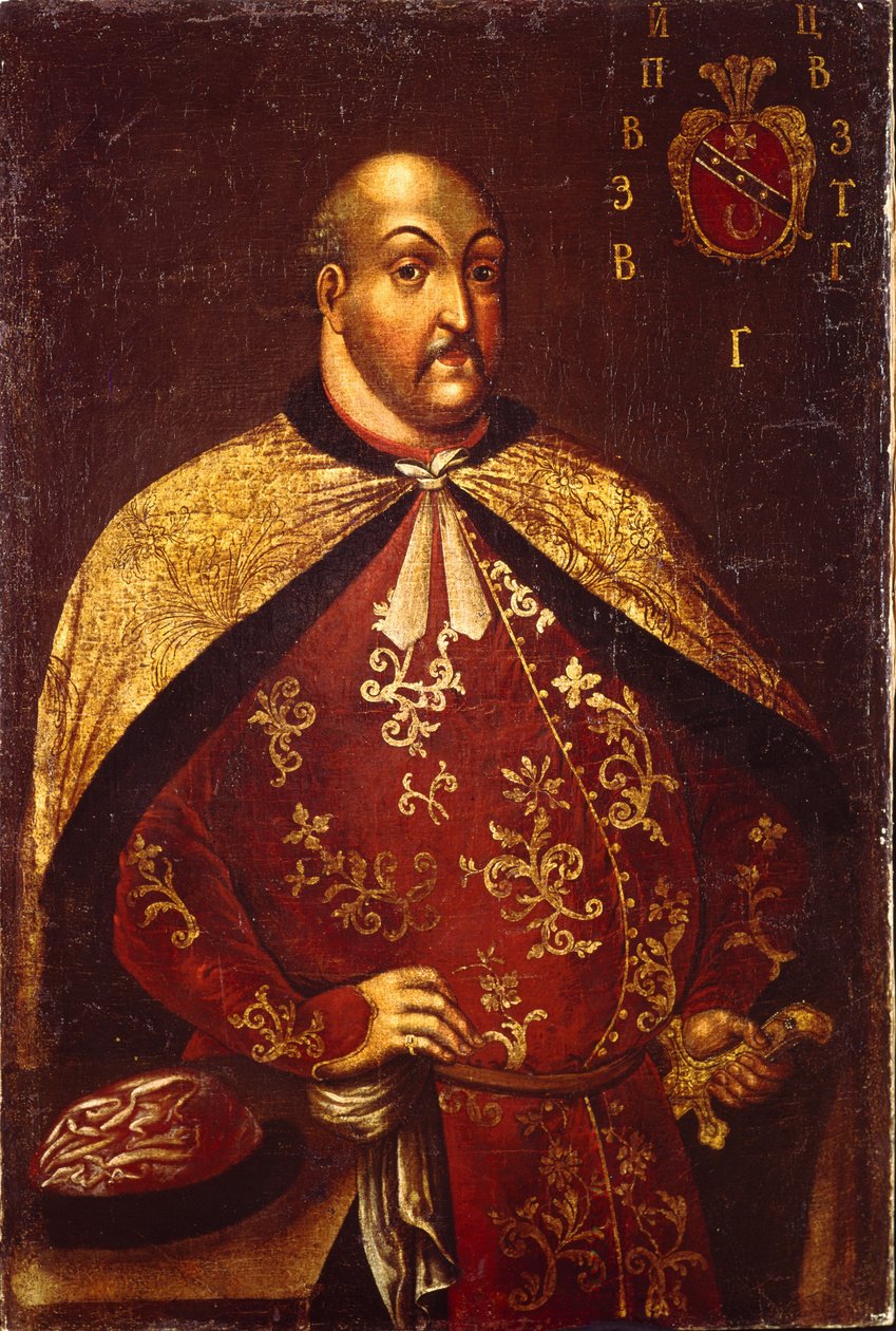 Os cossacos zaporozhianos Ataman Vasily Grigoryevich Gamaleya, ca 1760 de Unbekannt