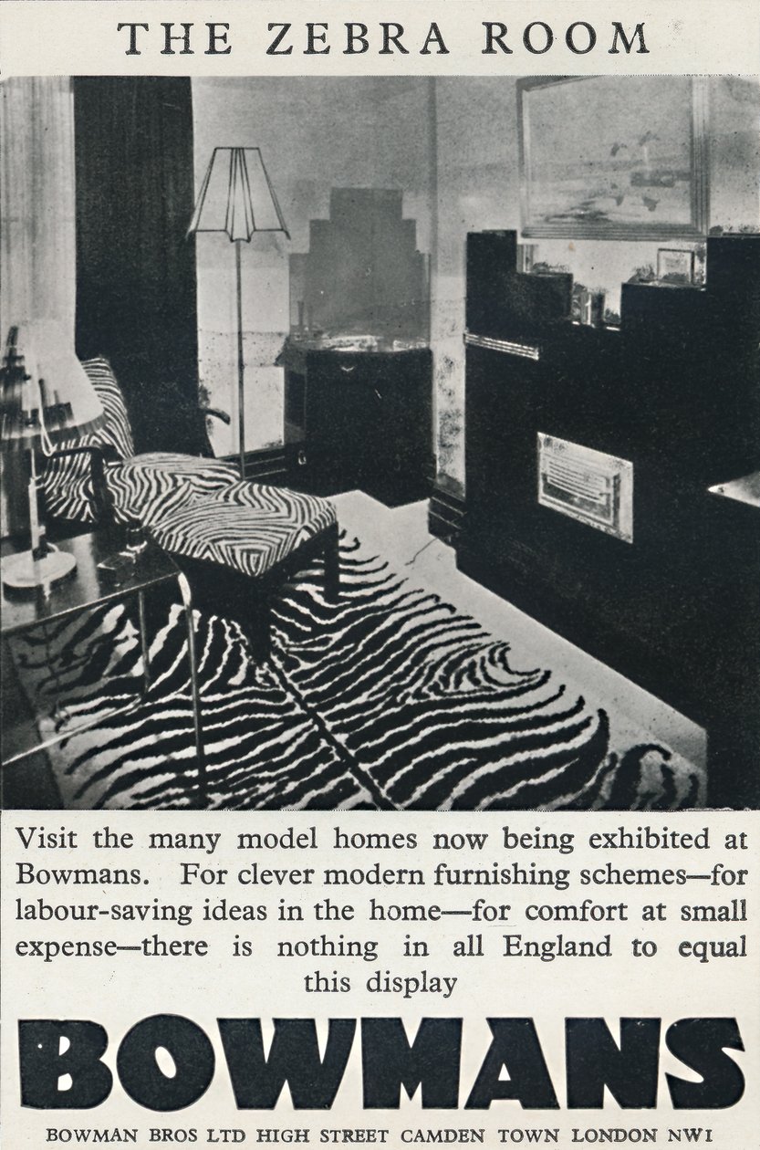 A sala da zebra - Bowmans, 1933 de Unbekannt