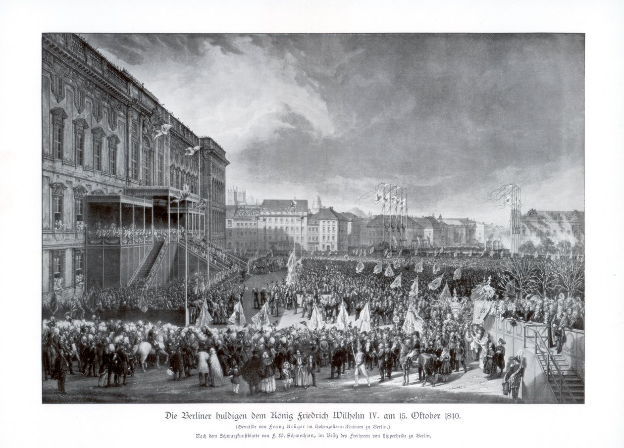 A ascensão ao trono de Frederico Guilherme IV da Prússia, 15 de outubro de 1840, 1900. de Unbekannt