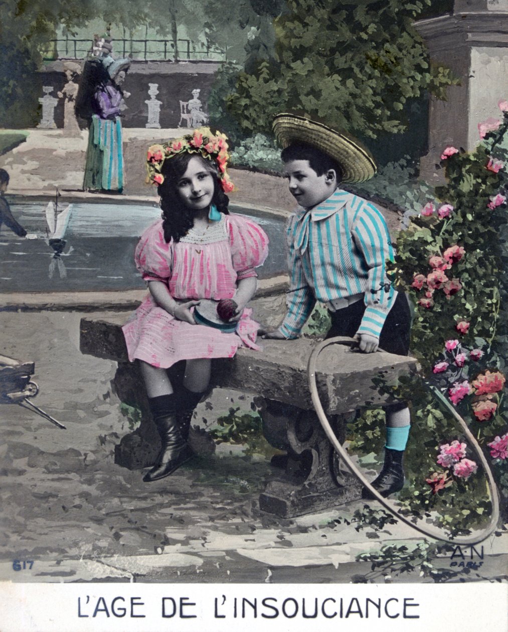 A era da inocência, cartão postal francês, c1900 de Unbekannt