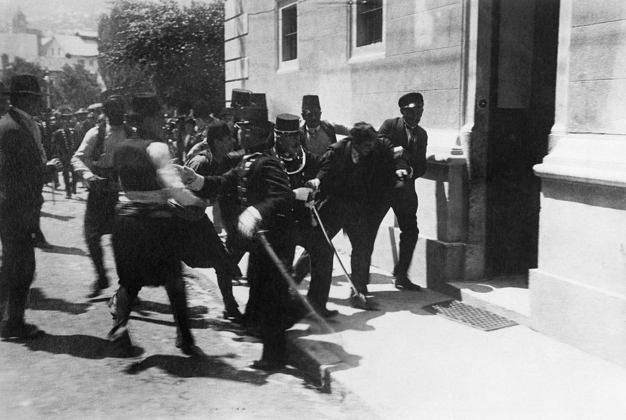 A prisão do assassino Gavrilo Princip em 28 de junho de 1914, 1914. de Unbekannt