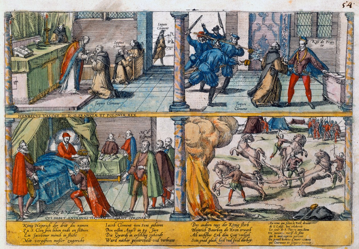 O assassinato de Henrique III da França, 1589 de Unbekannt