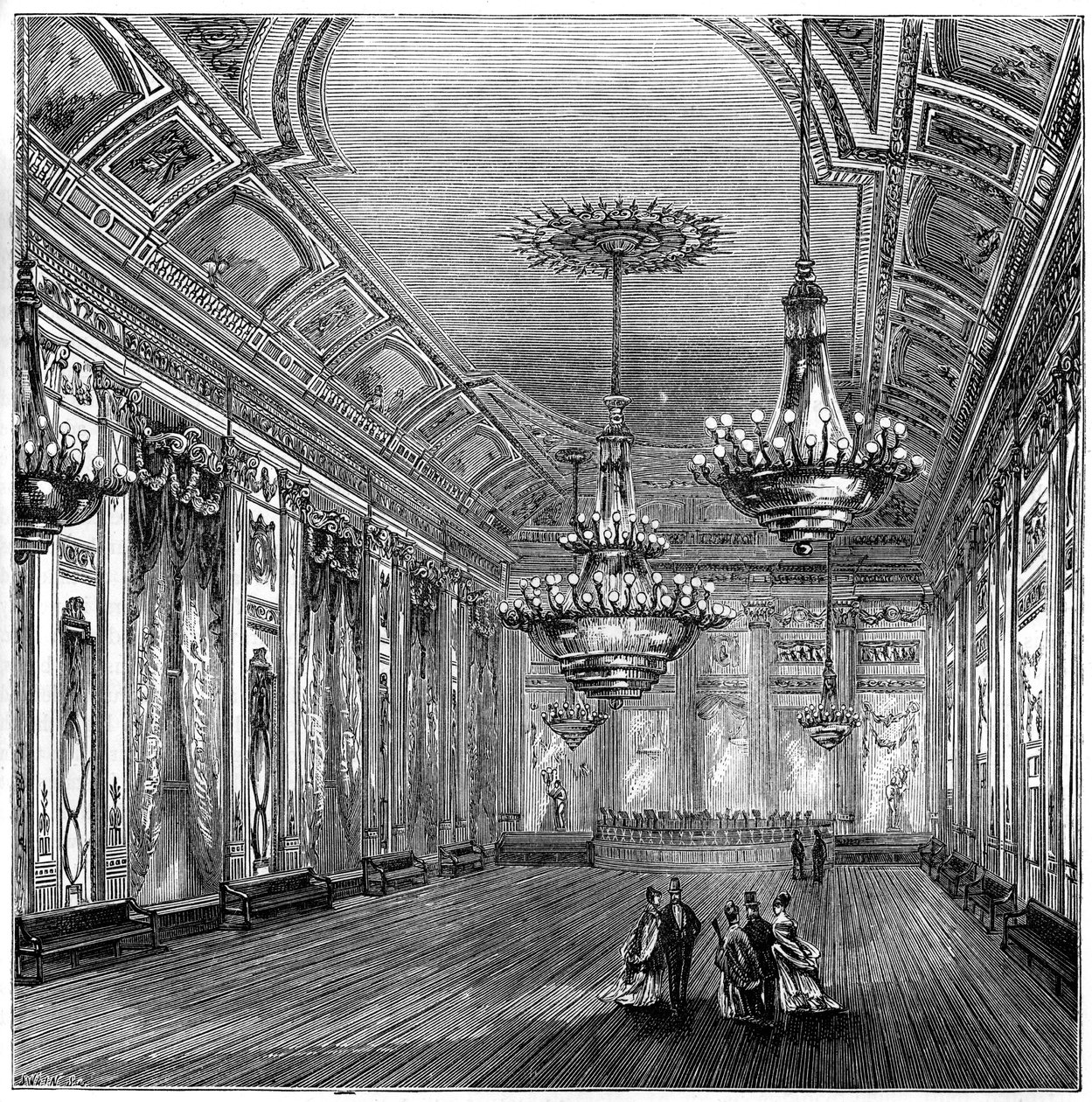 O salão de baile em Williss Rooms, Londres, 1891 de Unbekannt