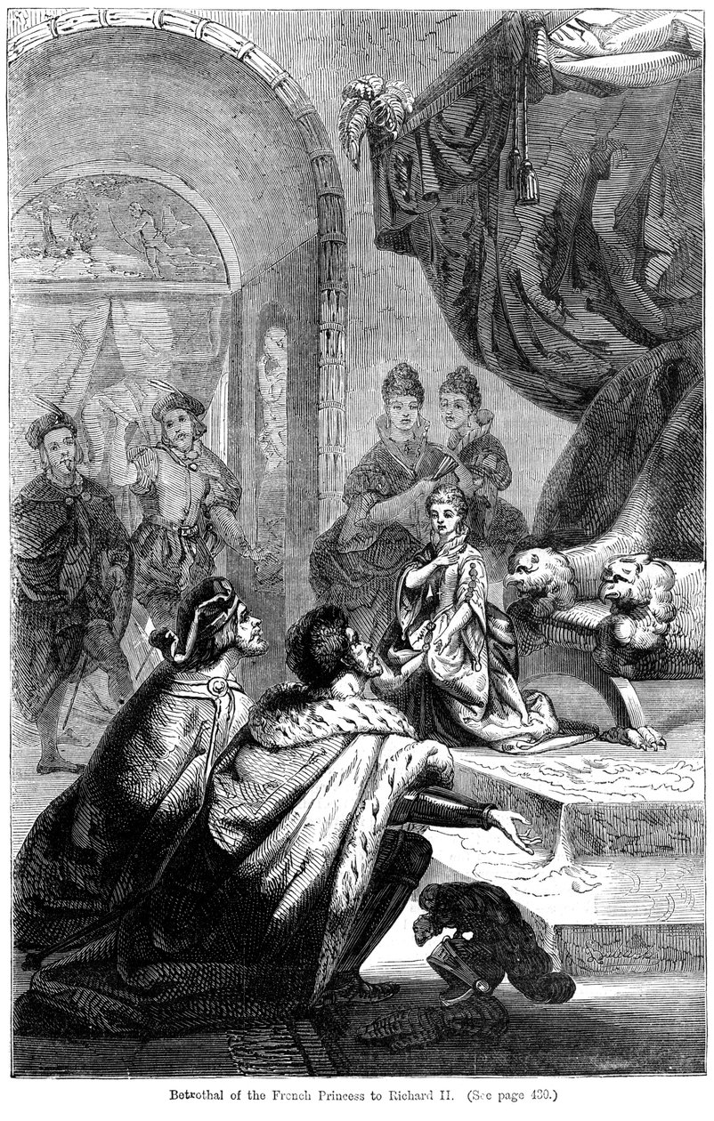 O noivado de Isabel de Valois 1389-1409 com o rei Ricardo II 1367-1400, 1396 de Unbekannt