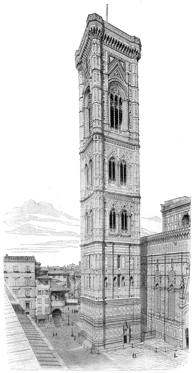 O campanário da Basílica de Santa Maria del Fiore, Florença, Itália, 1882 de Unbekannt