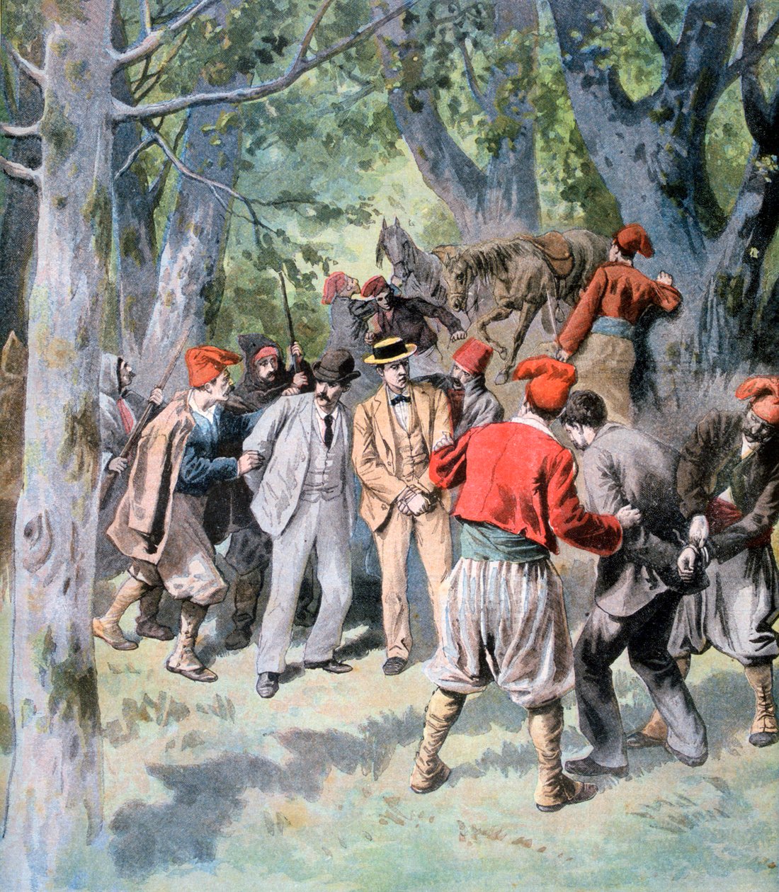 A captura de dois viajantes franceses por bandidos na Sardenha, 1894 de Unbekannt