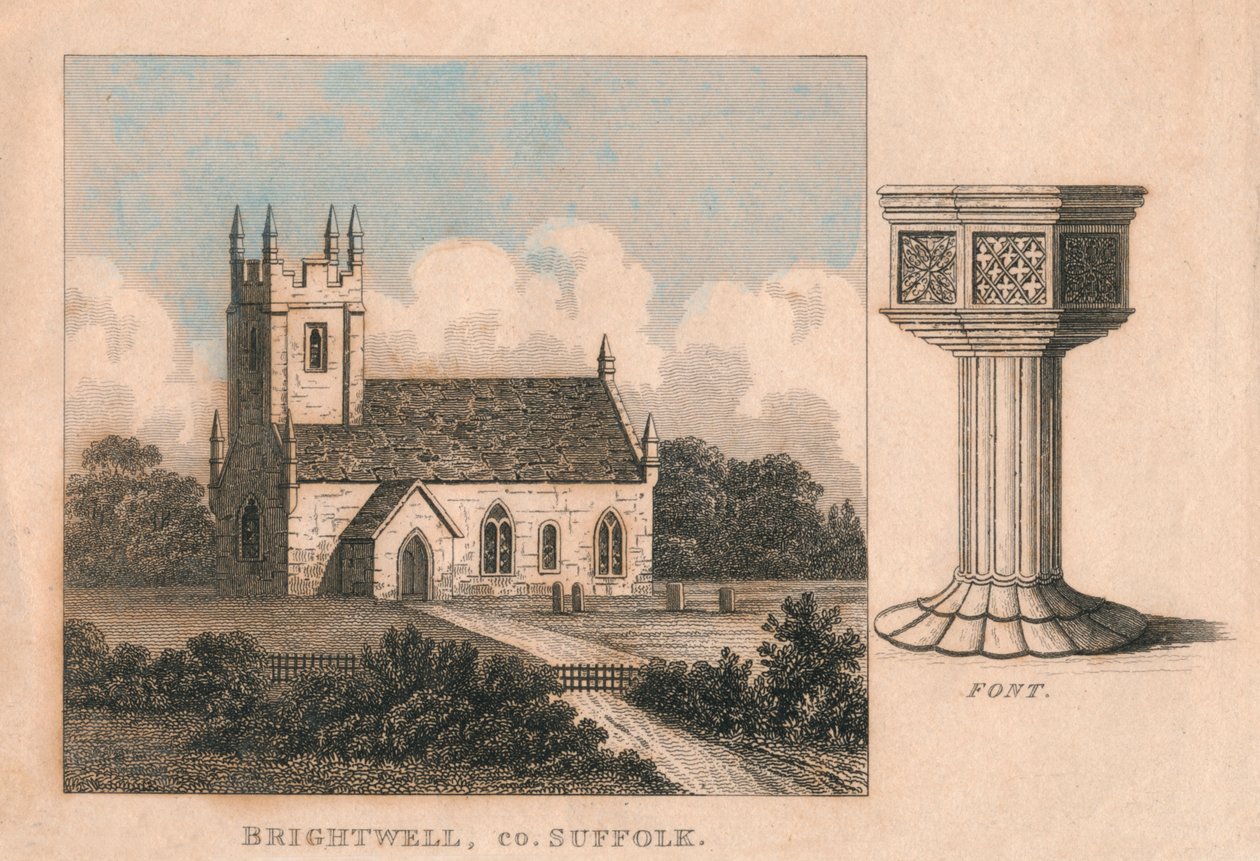 A igreja de São João Batista, Brightwell, Suffolk, século XIX de Unbekannt