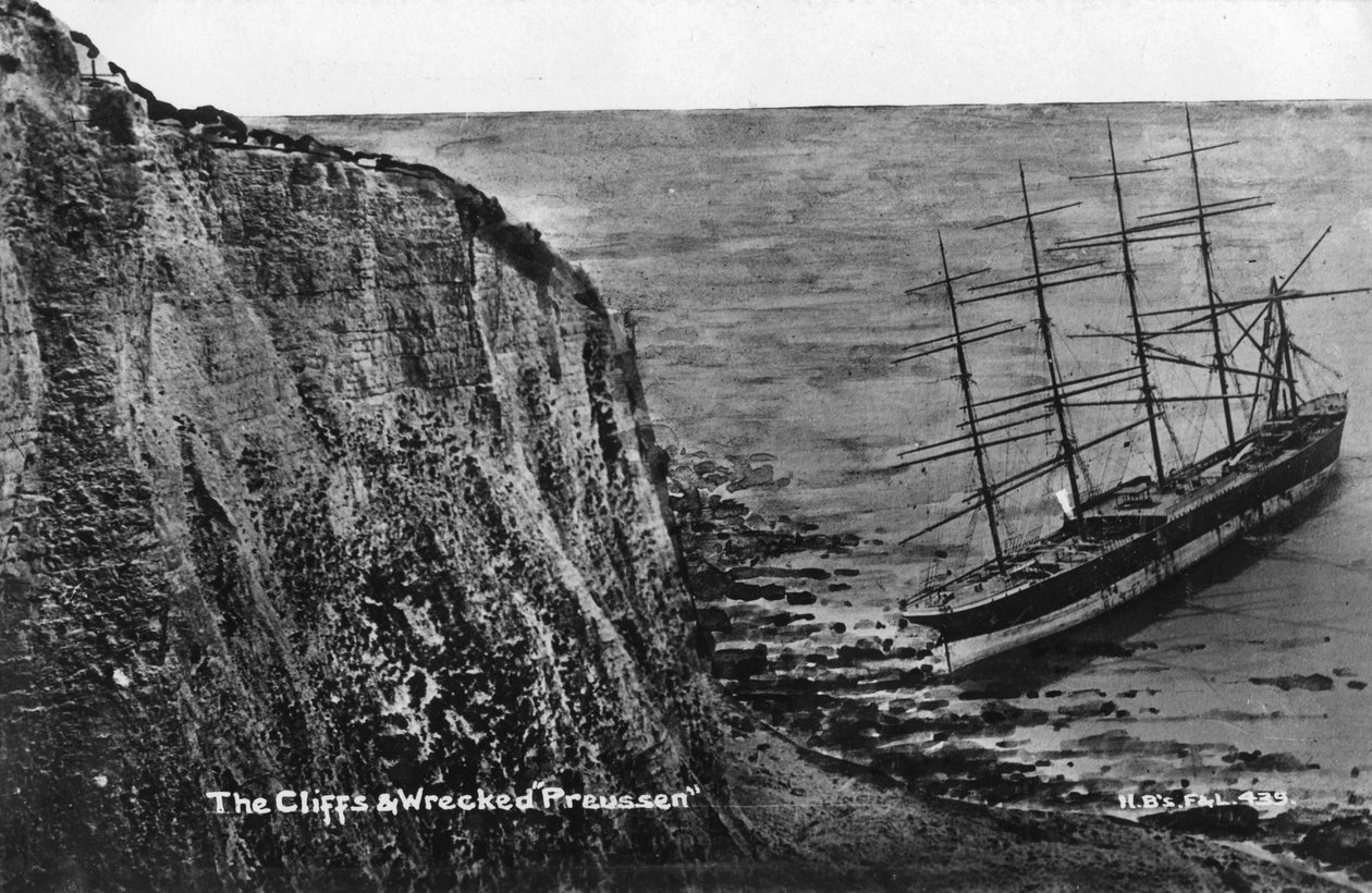 Os penhascos e destruído Preussen, Dover, século 20 de Unbekannt
